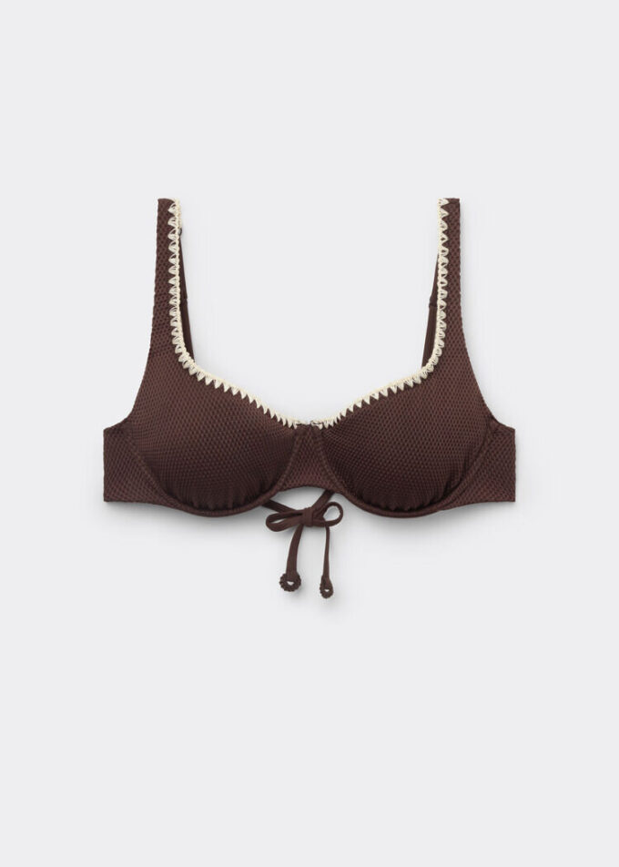 Balconette Swimsuit Top Bicolor Embroidery Balconette Swimsuit Top Bicolor Embroidery