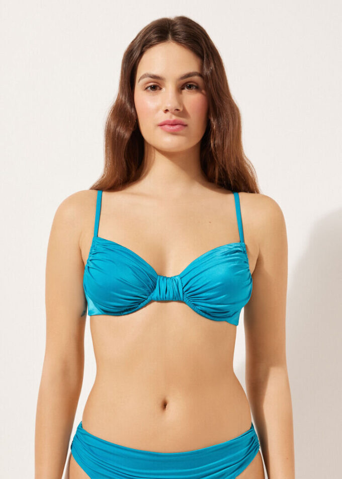 Balconette Swimsuit Top Shiny Satin