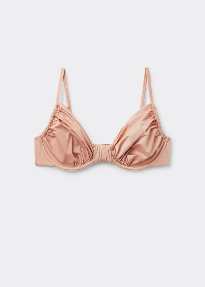 Balconette Swimsuit Top Shiny Satin