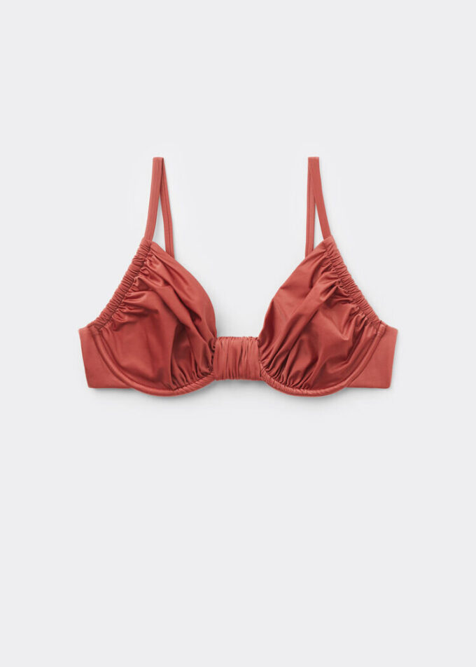 Balconette Swimsuit Top Shiny Satin
