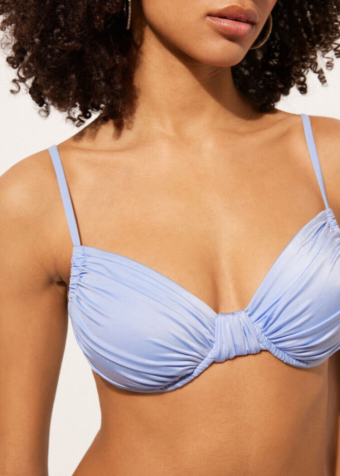 Balconette Swimsuit Top Shiny Satin
