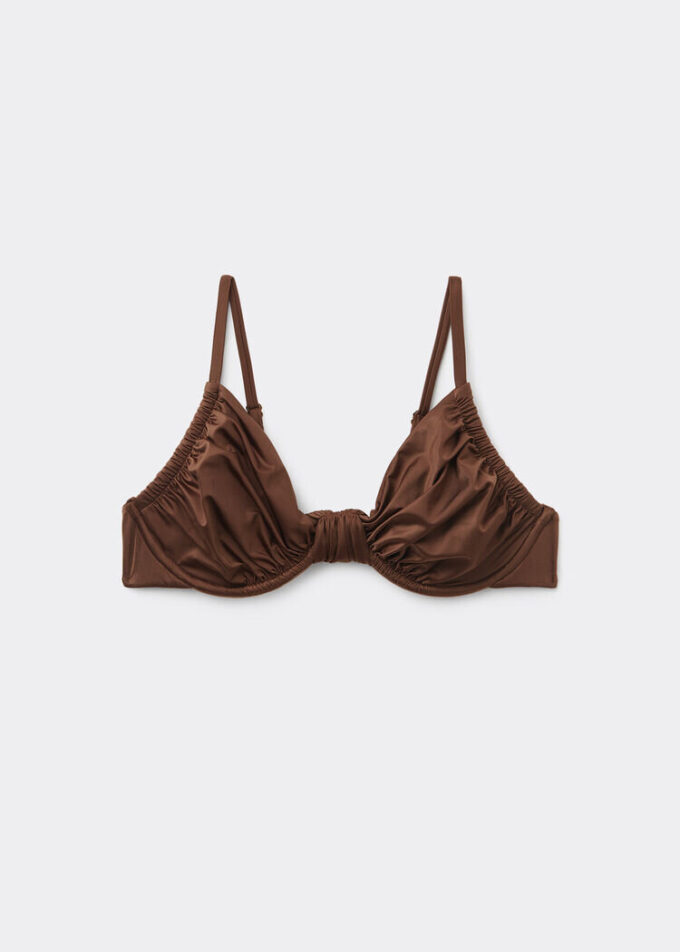 Balconette Swimsuit Top Shiny Satin