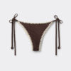 Brazilian String Swimsuit Bottom Bicolor Embroidery Brazilian String Swimsuit Bottom Bicolor Embroidery