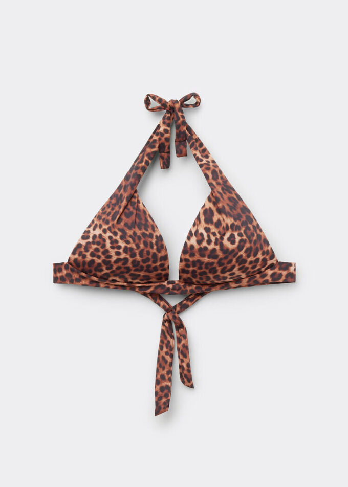 Brown Animalier Graduated Padded Triangle Swimsuit Brown Animalier Graduated Padded Triangle Swimsuit