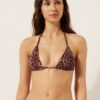 Brown Animalier Triangle Swimsuit Top Brown Animalier Triangle Swimsuit Top