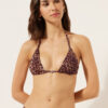 Brown Animalier Triangle Swimsuit Top Brown Animalier Triangle Swimsuit Top