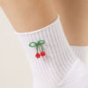 Cherry Appliqué Socks