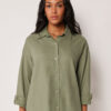 Cropped Linen and Viscose Shirt Cropped Linen and Viscose Shirt