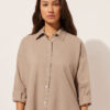 Cropped Linen and Viscose Shirt Cropped Linen and Viscose Shirt