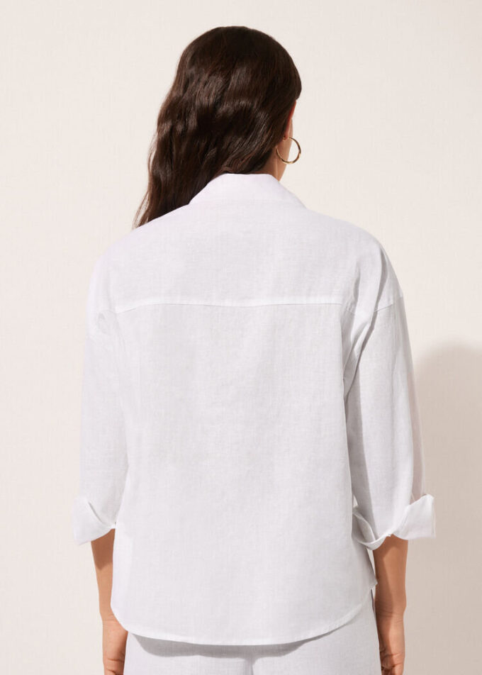 Cropped Linen and Viscose Shirt Cropped Linen and Viscose Shirt