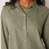 Cropped Linen and Viscose Shirt Cropped Linen and Viscose Shirt