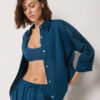 Cropped Linen and Viscose Shirt Cropped Linen and Viscose Shirt
