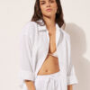 Cropped Linen and Viscose Shirt Cropped Linen and Viscose Shirt