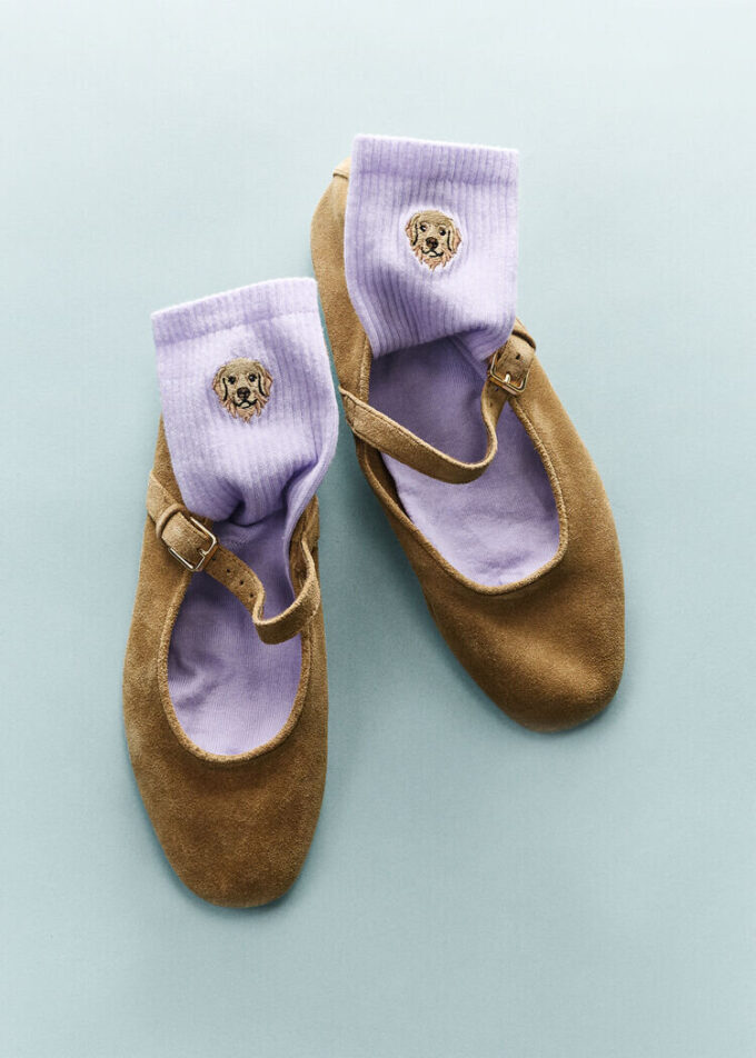 Dogs Embroidered Socks