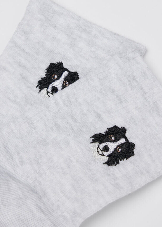 Dogs Embroidered Socks