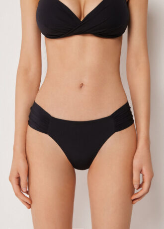 Draped Brazilian Swimsuit Bottom Premium Fit
