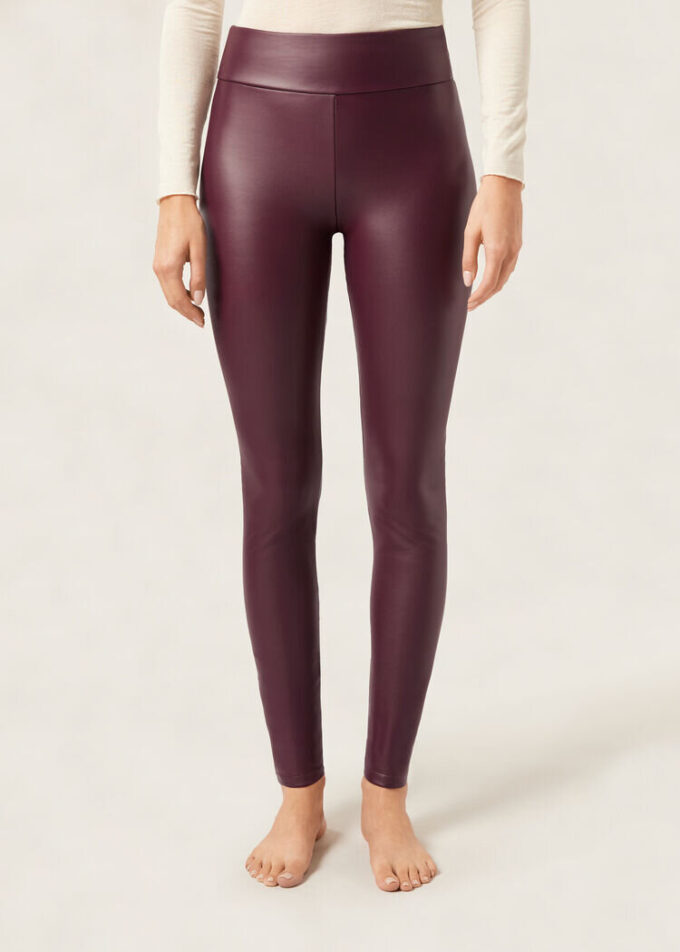 Faux Leather Thermal Leggings