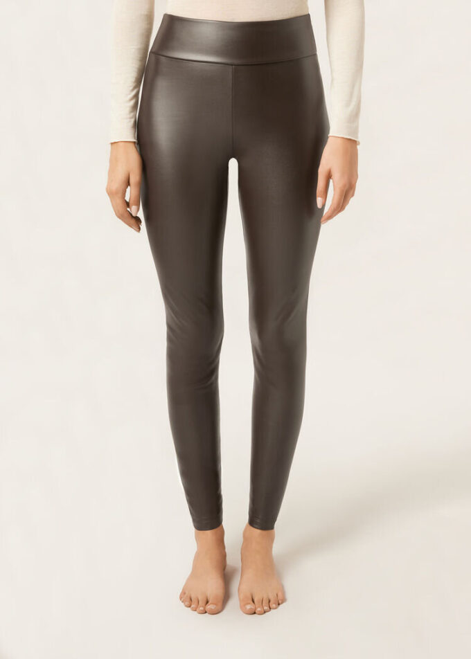Faux Leather Thermal Leggings