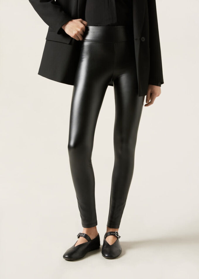 Faux Leather Thermal Leggings
