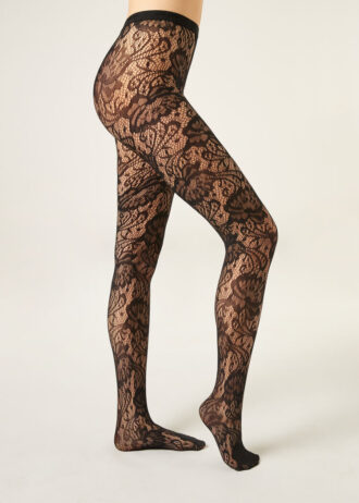 Floral Fishnet Tights