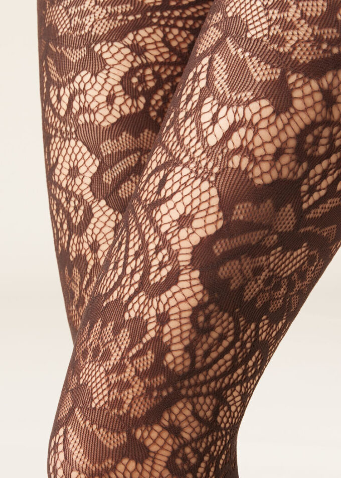 Floral Fishnet Tights
