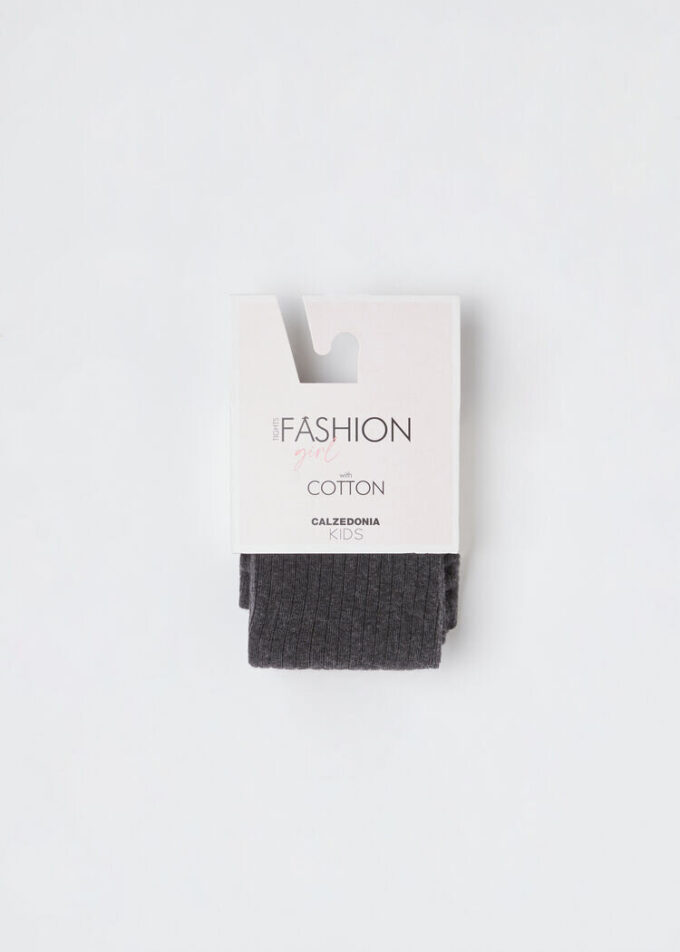 Girls’ Ribbed Cotton Tights