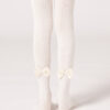 Girls’ Ribbed Cotton Tights with Bow