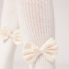 Girls’ Ribbed Cotton Tights with Bow