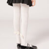 Girls’ Ribbed Cotton Tights with Bow