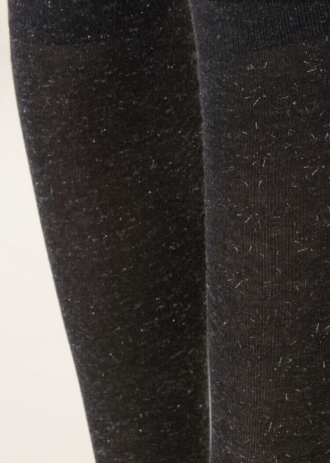 Glitter Long Socks with Cashmere