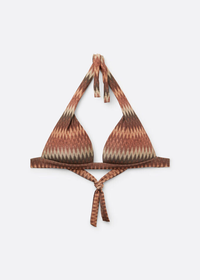 Golden Chevron Padded Triangle Swimsuit Top Golden Chevron Padded Triangle Swimsuit Top