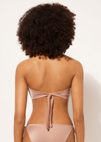 Graduated Padded Bandeau Swimsuit Top Shiny Satin Graduated Padded Bandeau Swimsuit Top Shiny Satin
