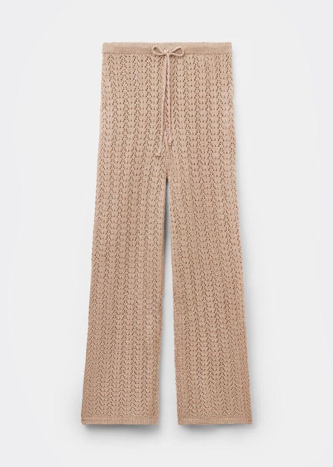 Long Crocheted Lamé Pants