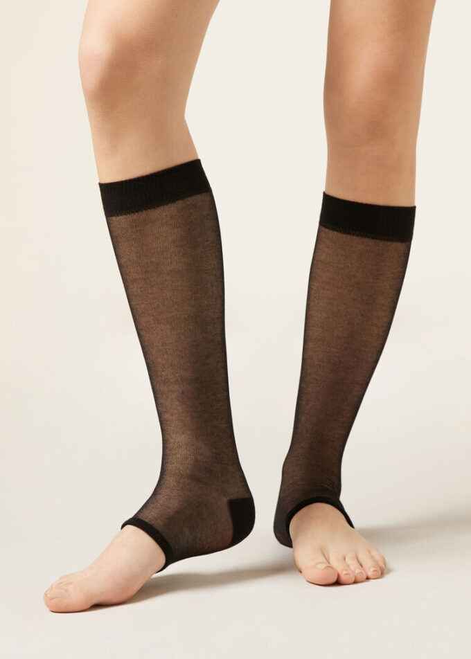 Long Open Toe Socks