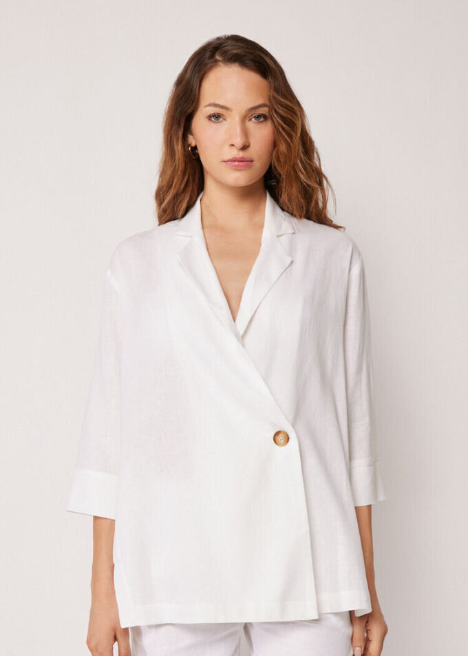 Loose Fit Blazer with Linen Loose Fit Blazer with Linen