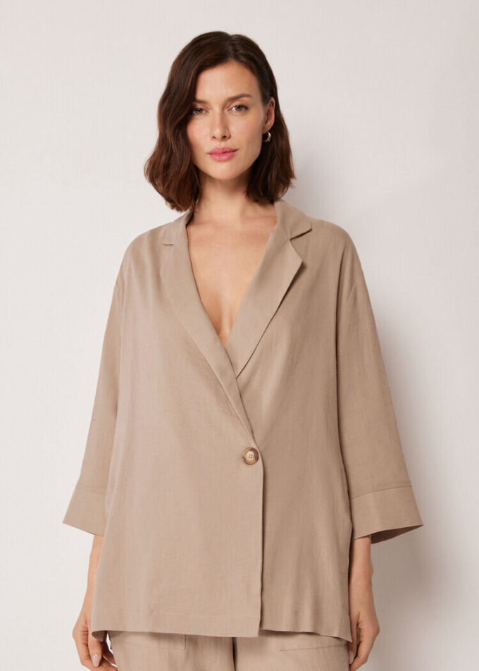 Loose Fit Blazer with Linen Loose Fit Blazer with Linen