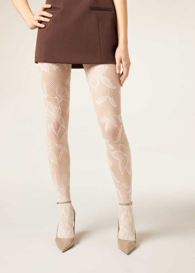 Macro Floral Lace Tights Macro Floral Lace Tights