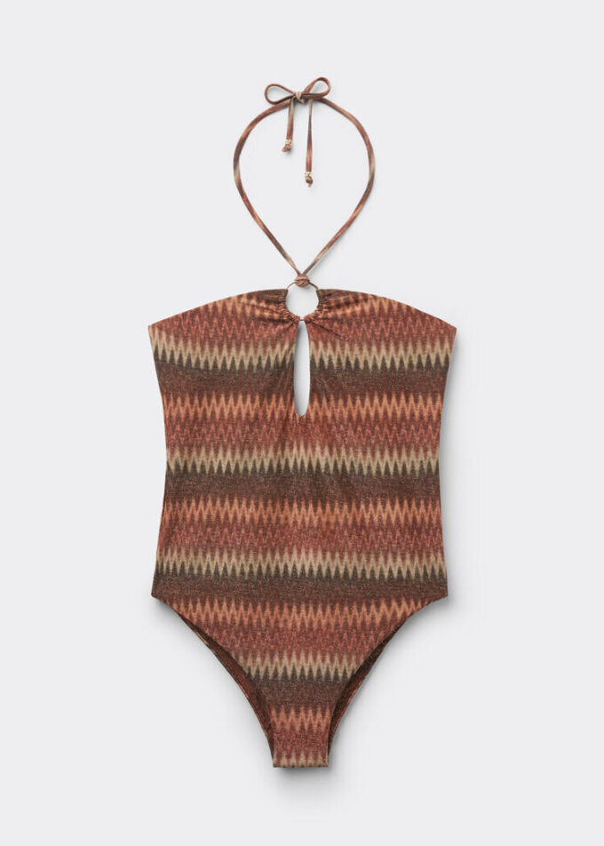 One Piece Swimsuit Golden Chevron One Piece Swimsuit Golden Chevron