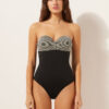 One-Piece Swimsuit Golden Stripes