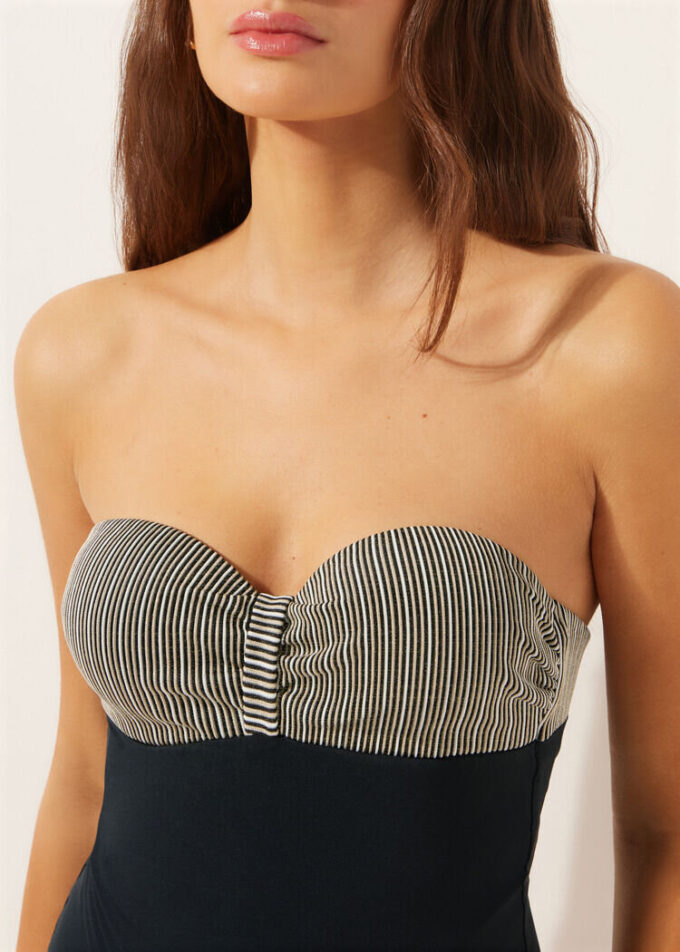 One-Piece Swimsuit Golden Stripes