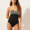One-Piece Swimsuit Golden Stripes