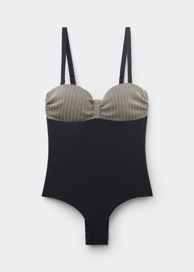 One-Piece Swimsuit Golden Stripes