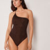 One-Shoulder Swimsuit Metallic Glow