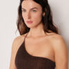 One-Shoulder Swimsuit Metallic Glow