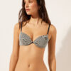 Push-Up Swimsuit Top Golden Stripes