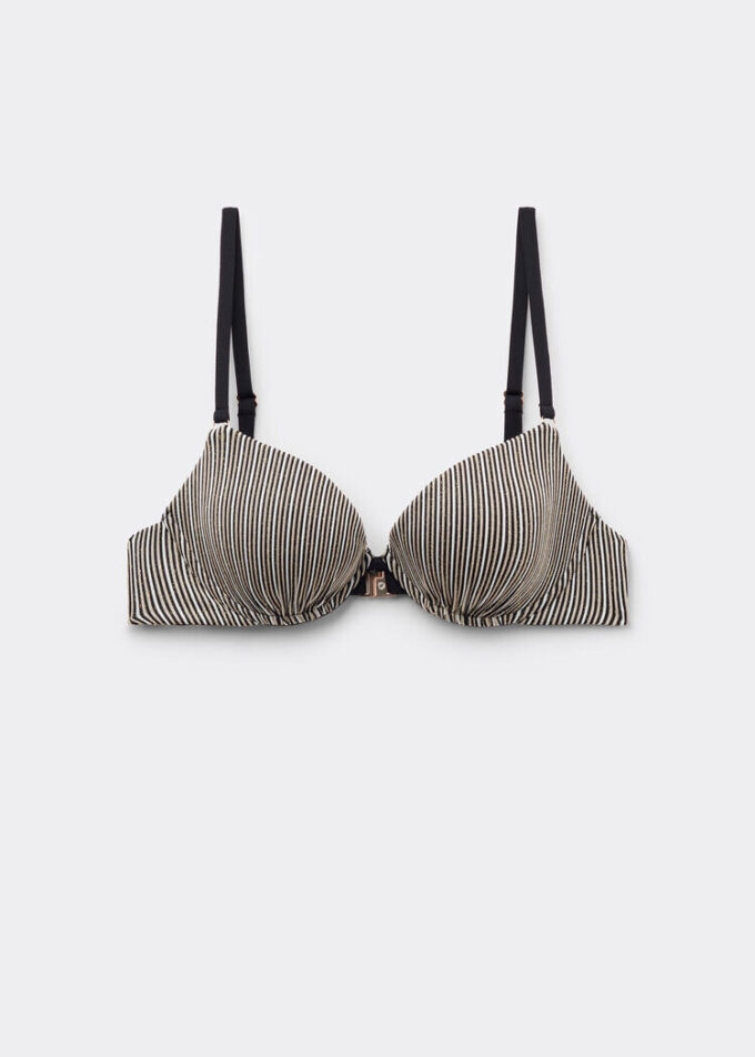 Push-Up Swimsuit Top Golden Stripes