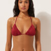 Removable Padding Triangle Swimsuit Top Shiny Satin Removable Padding Triangle Swimsuit Top Shiny Satin