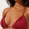 Removable Padding Triangle Swimsuit Top Shiny Satin Removable Padding Triangle Swimsuit Top Shiny Satin