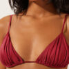 Removable Padding Triangle Swimsuit Top Shiny Satin Removable Padding Triangle Swimsuit Top Shiny Satin