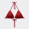 Removable Padding Triangle Swimsuit Top Shiny Satin Removable Padding Triangle Swimsuit Top Shiny Satin
